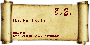 Baader Evelin névjegykártya